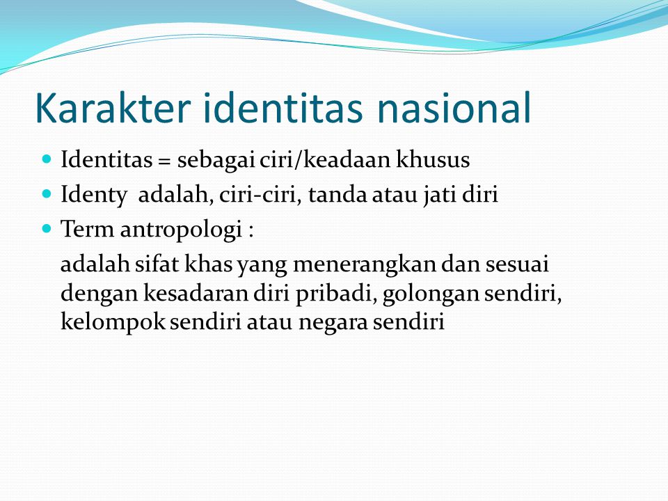 Karakter identitas nasional