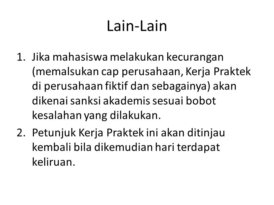 Lain-Lain
