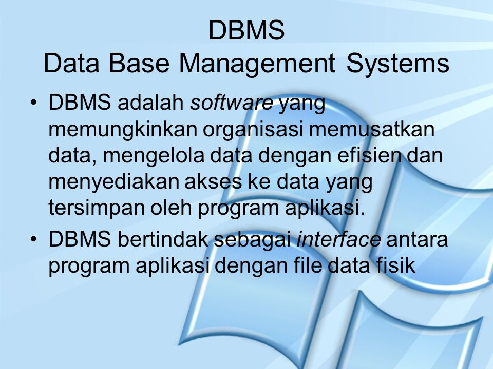 DBMS Data Base Management Systems