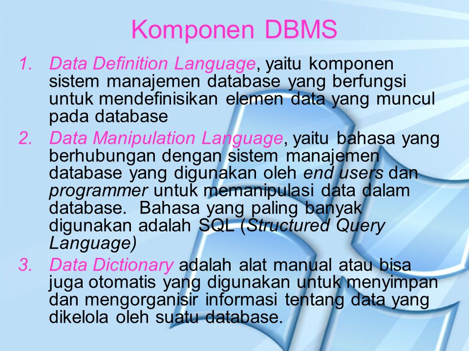 Komponen DBMS