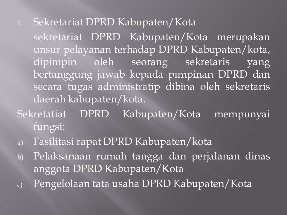 Sekretariat DPRD Kabupaten/Kota
