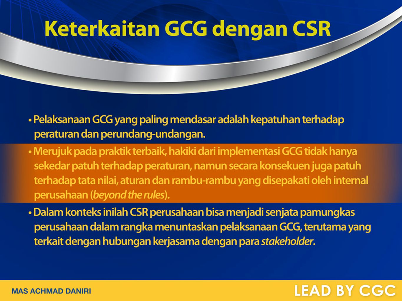 Keterkaitan GCG dengan CSR