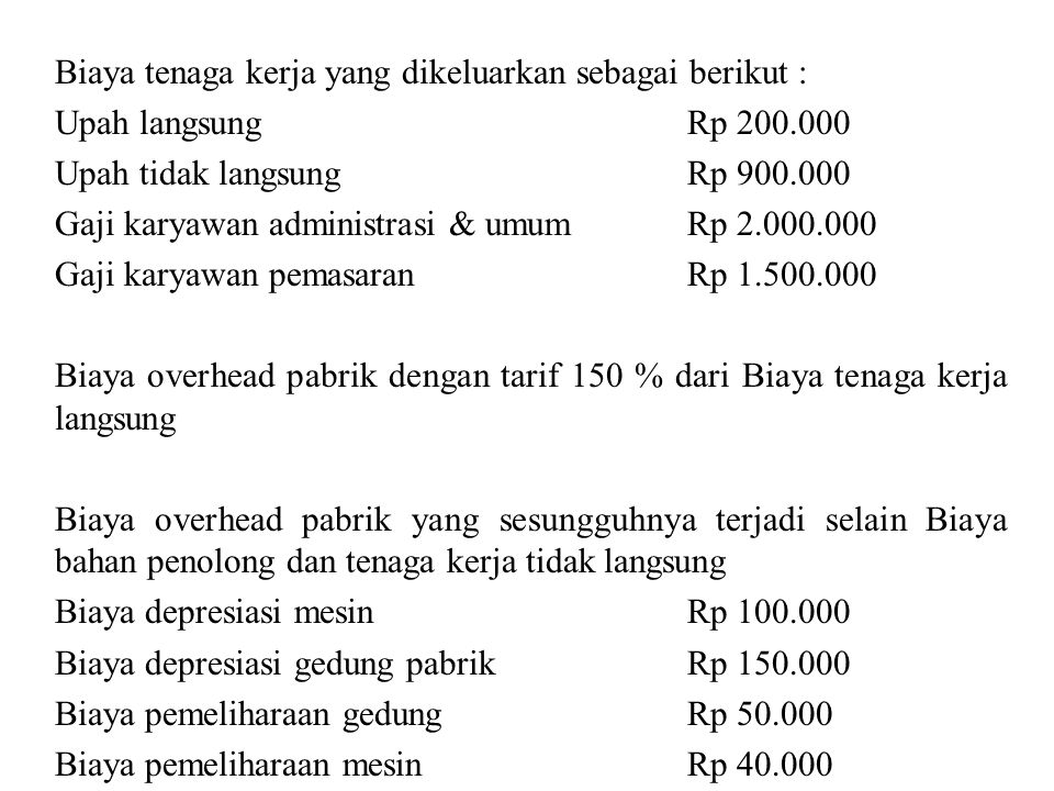 Biaya tenaga kerja yang dikeluarkan sebagai berikut :
