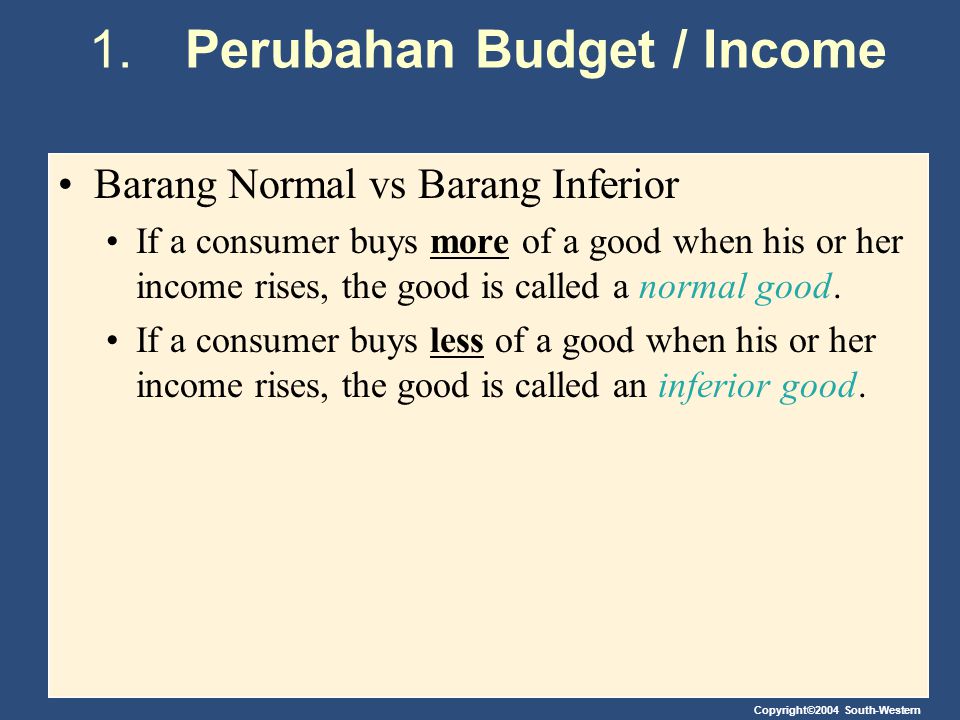 1. Perubahan Budget / Income