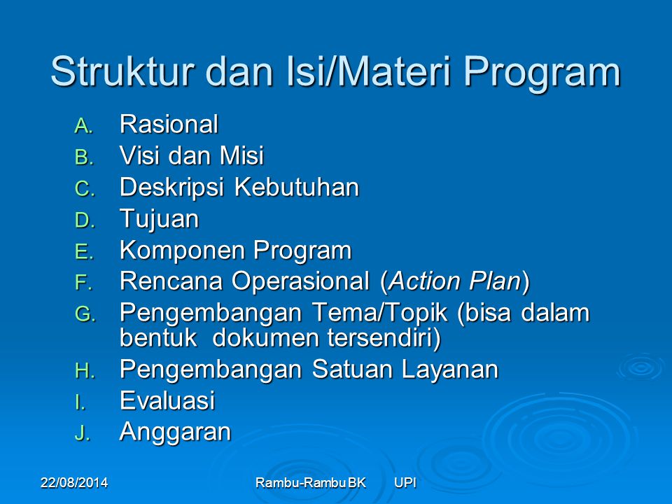 Struktur dan Isi/Materi Program