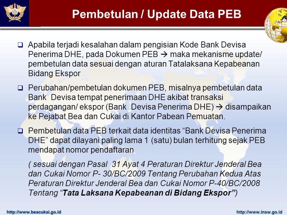 Pembetulan / Update Data PEB