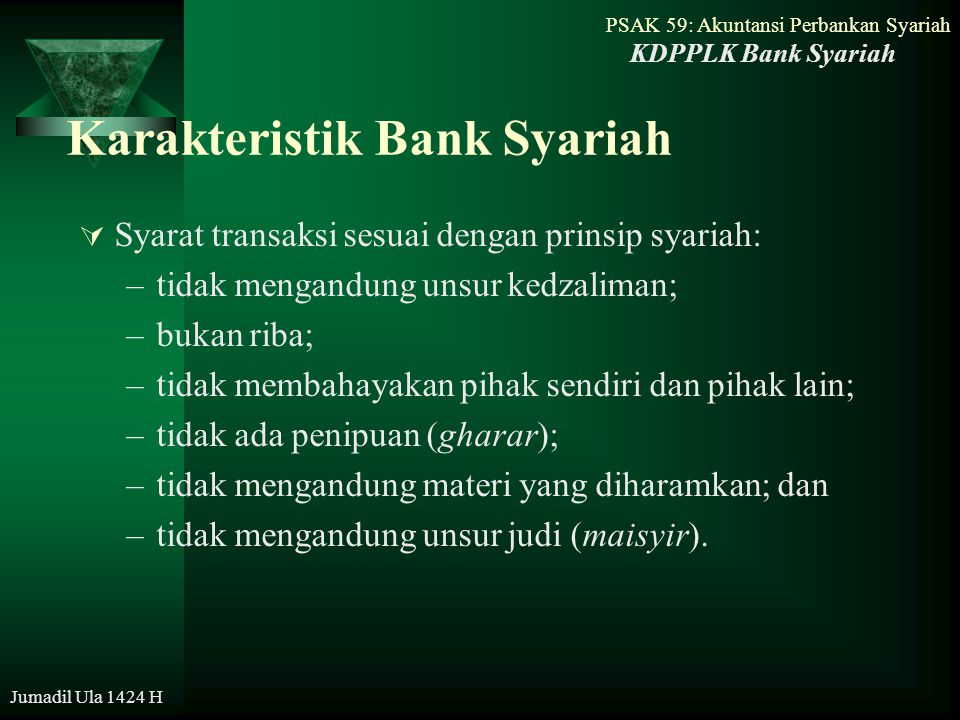 Karakteristik Bank Syariah