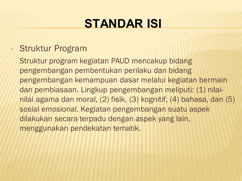 STANDAR ISI Struktur Program