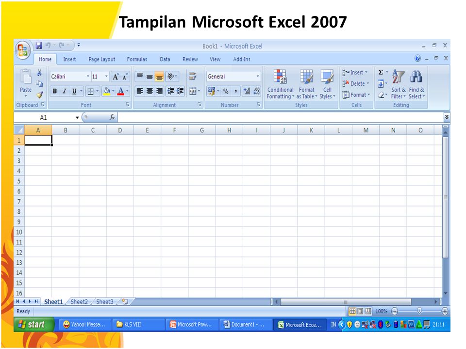 Tampilan Microsoft Excel 2007
