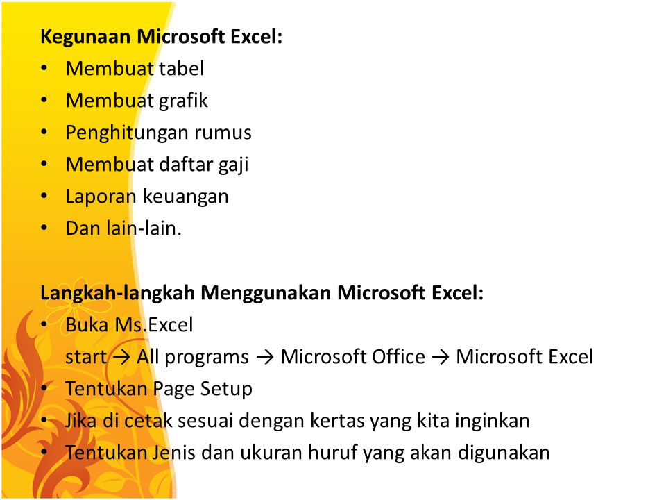 Kegunaan Microsoft Excel: