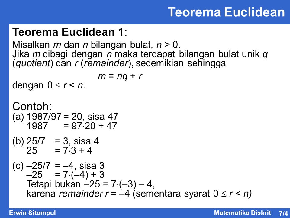 Teorema Euclidean Teorema Euclidean 1: Contoh: