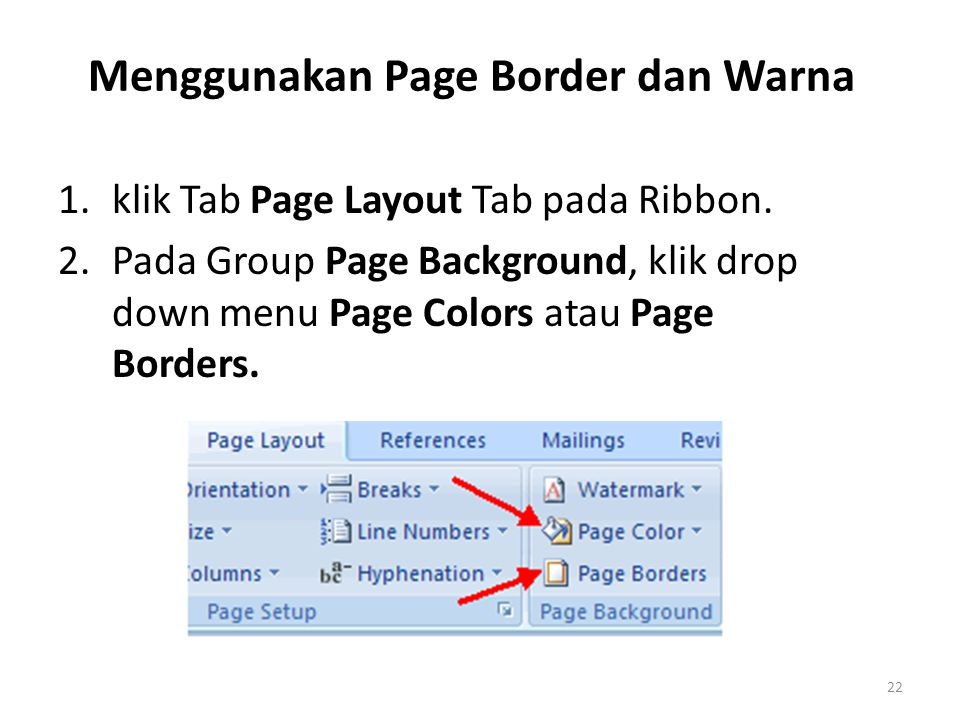 Menggunakan Page Border dan Warna