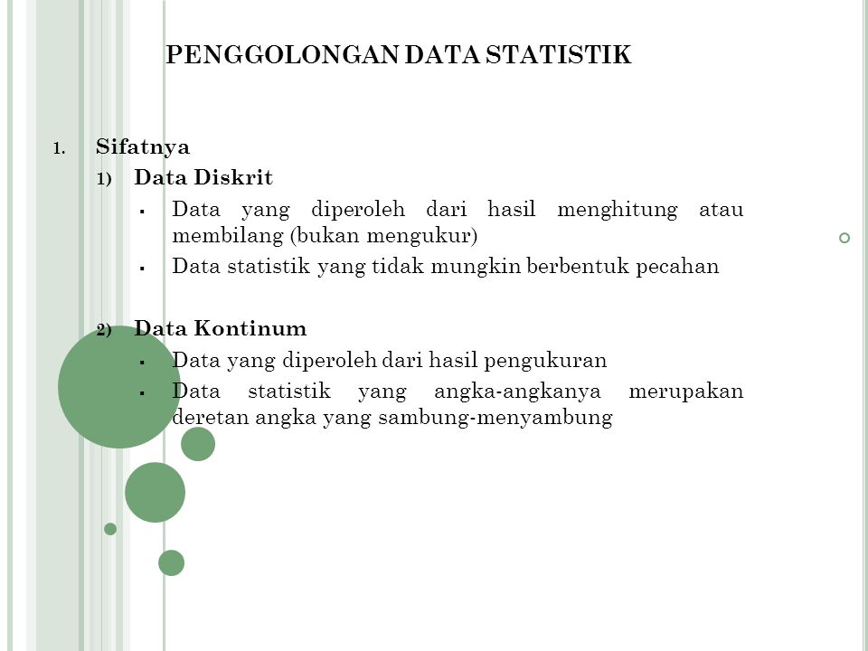 PENGGOLONGAN DATA STATISTIK
