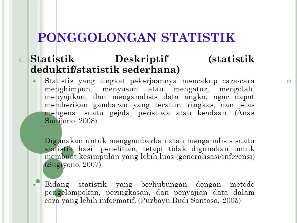 PONGGOLONGAN STATISTIK