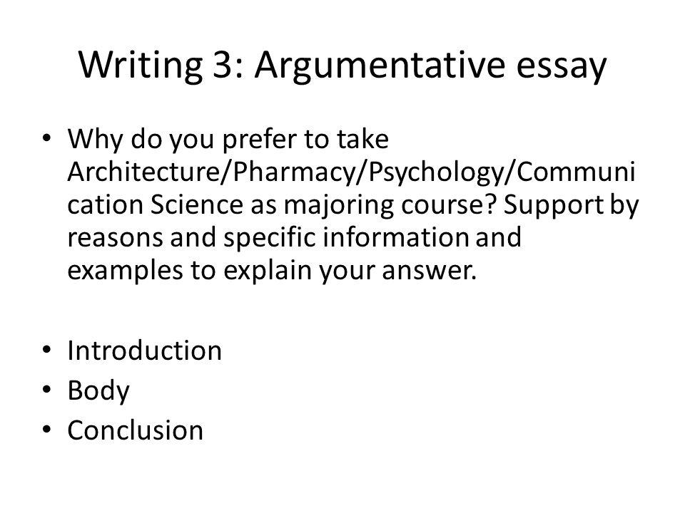 Writing 3: Argumentative essay