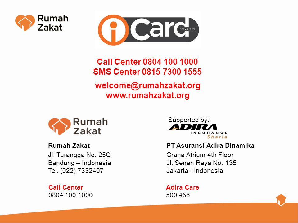 Call Center SMS Center Rumah Zakat.