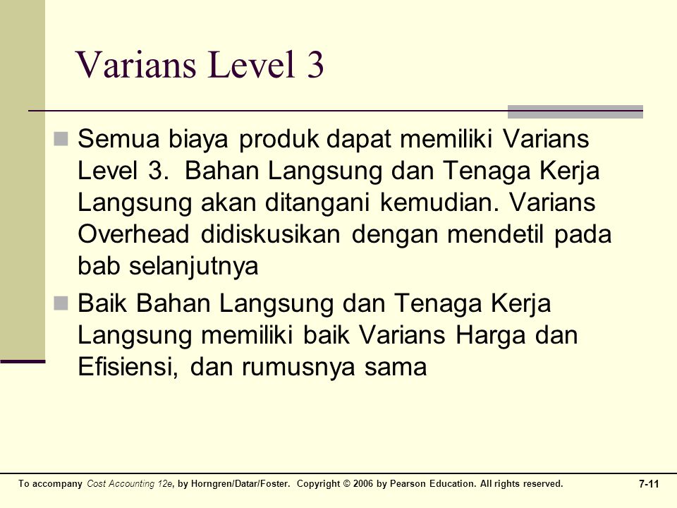 Varians Level 3