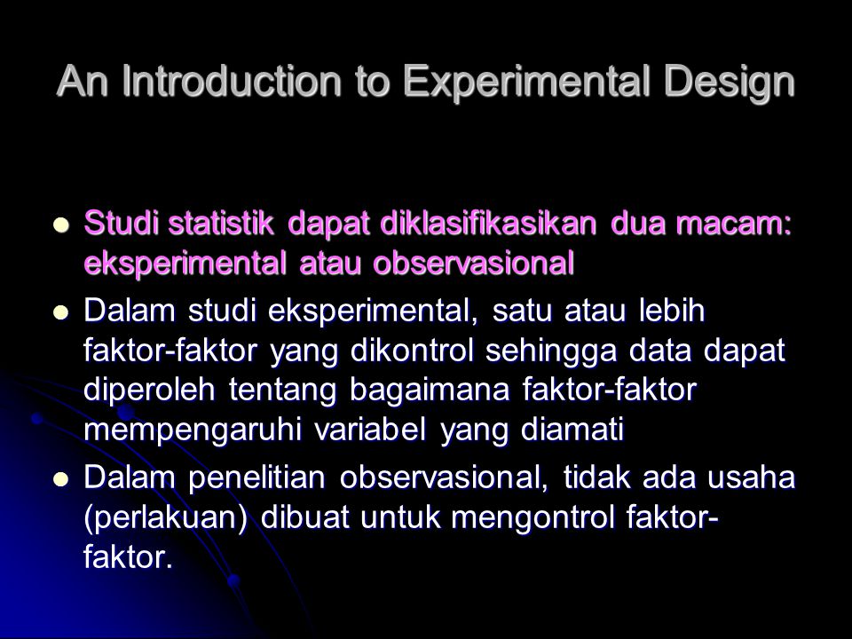 An Introduction to Experimental Design