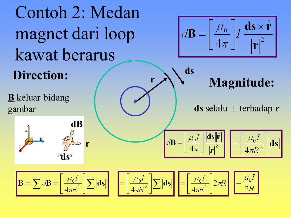 Contoh 2: Medan magnet dari loop kawat berarus