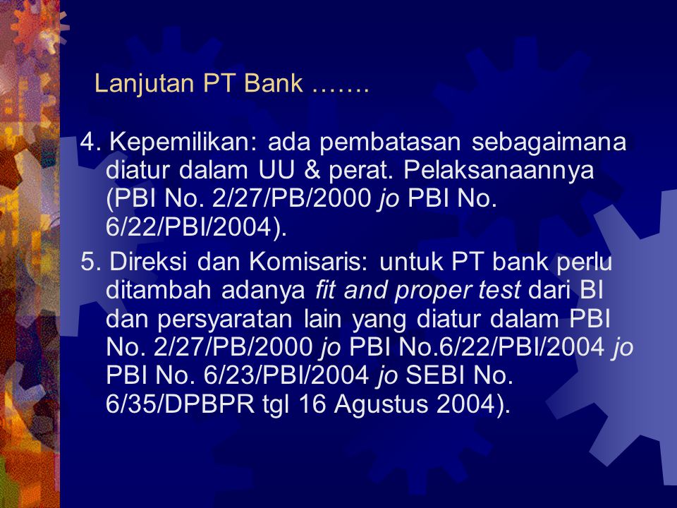 Lanjutan PT Bank …….