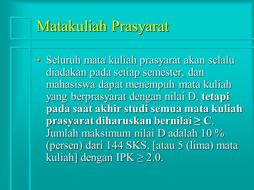 Matakuliah Prasyarat