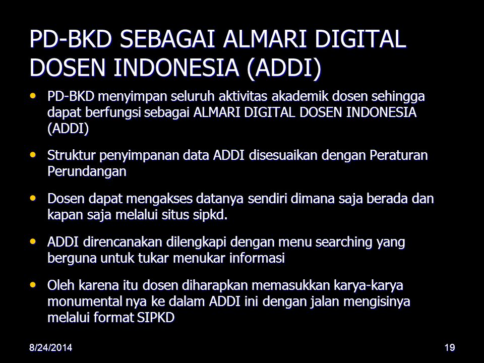 PD-BKD SEBAGAI ALMARI DIGITAL DOSEN INDONESIA (ADDI)