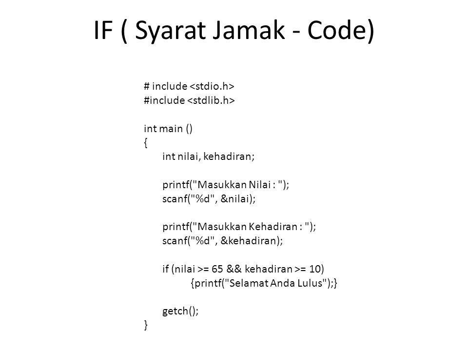 IF ( Syarat Jamak - Code)