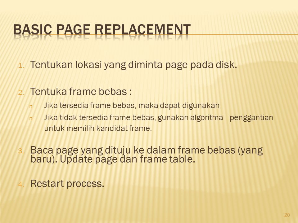 Basic Page Replacement