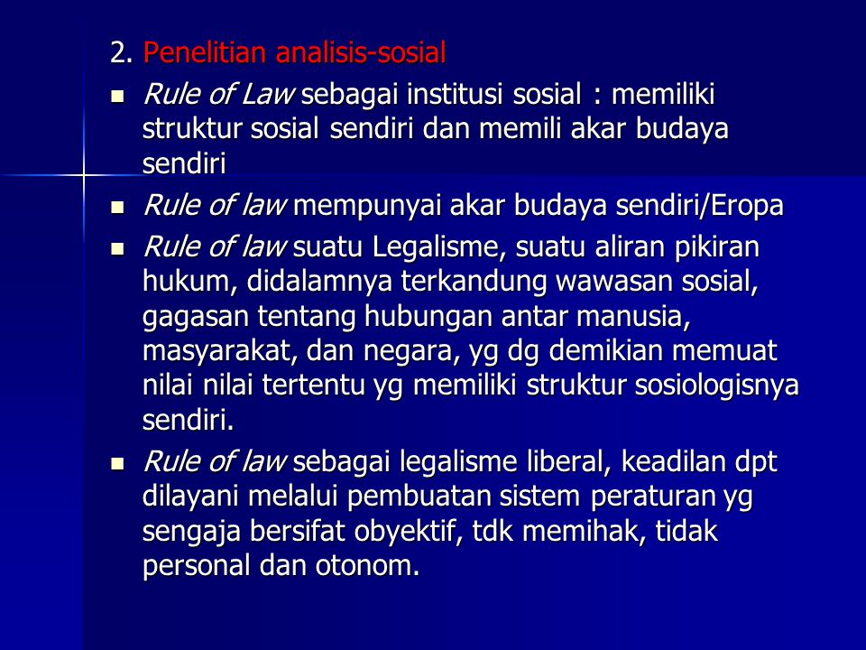 2. Penelitian analisis-sosial