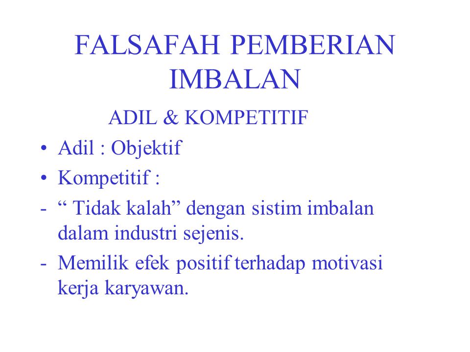 FALSAFAH PEMBERIAN IMBALAN