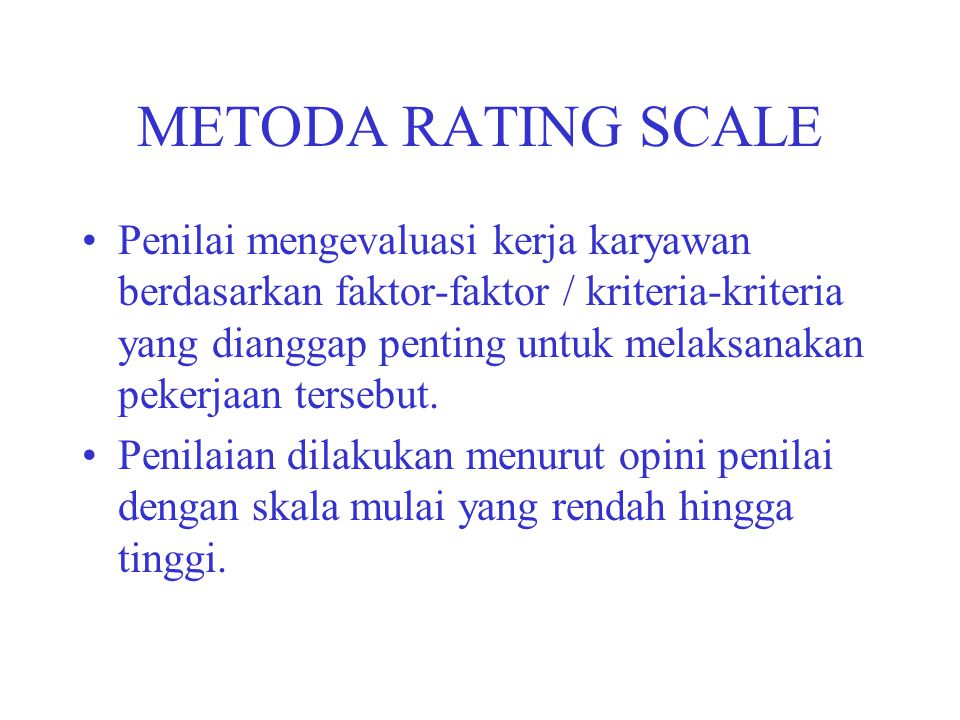 METODA RATING SCALE