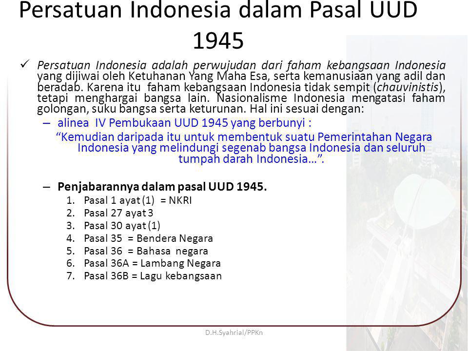 Persatuan Indonesia dalam Pasal UUD 1945