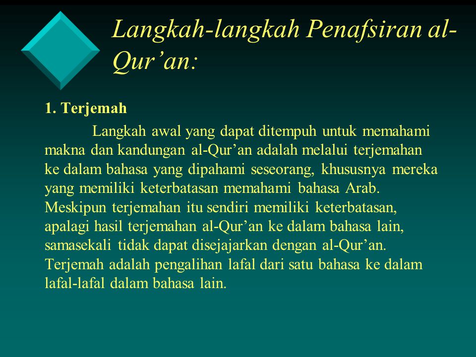 Langkah-langkah Penafsiran al-Qur’an:
