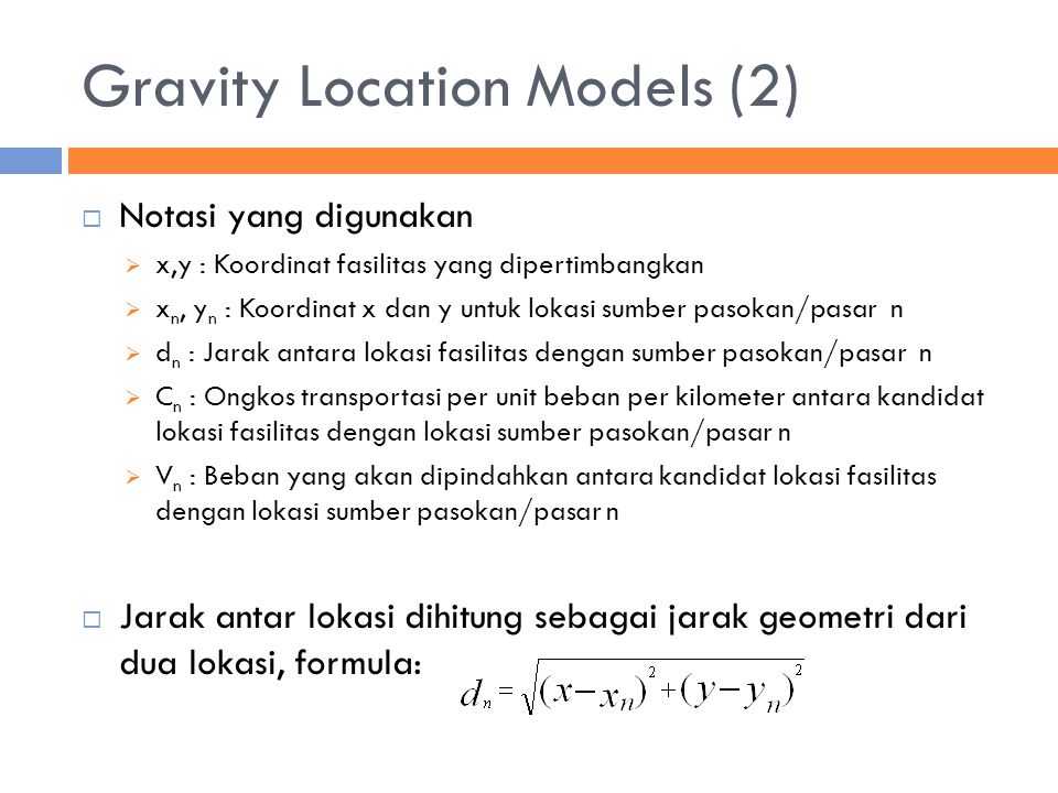 Gravity Location Models (2)