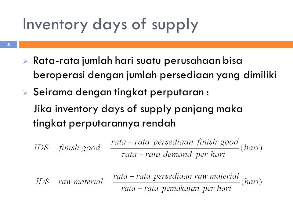 Inventory days of supply