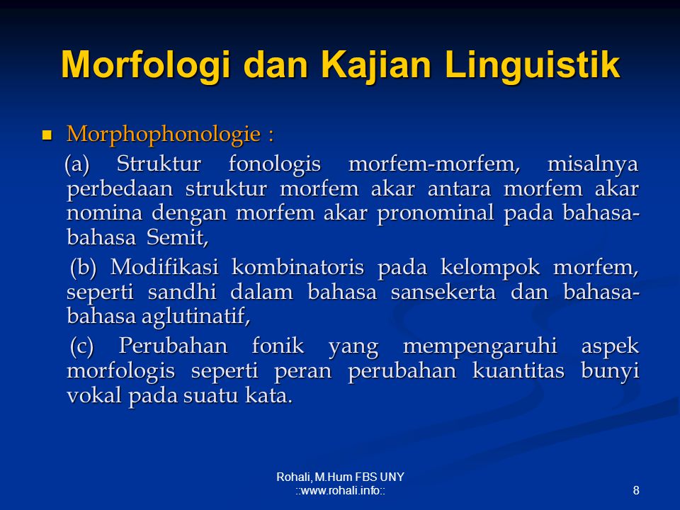 Morfologi dan Kajian Linguistik