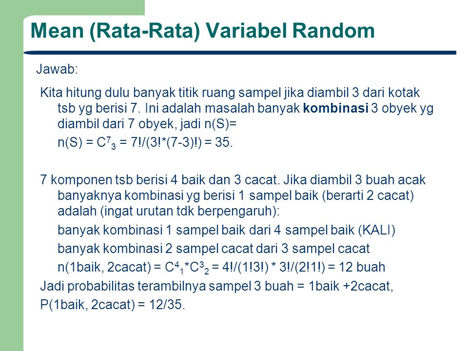 Mean (Rata-Rata) Variabel Random