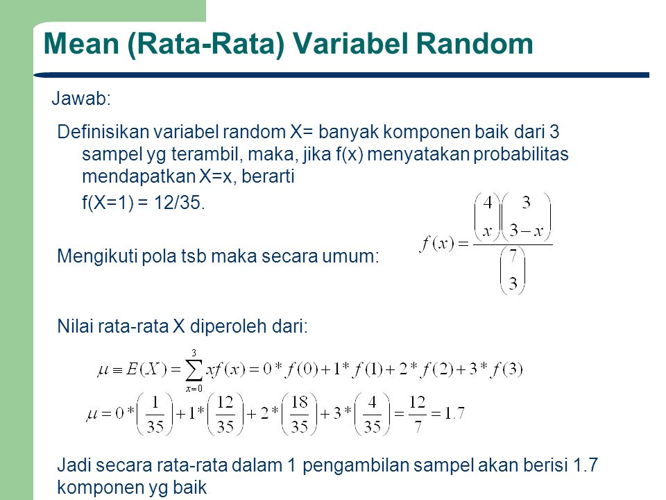 Mean (Rata-Rata) Variabel Random