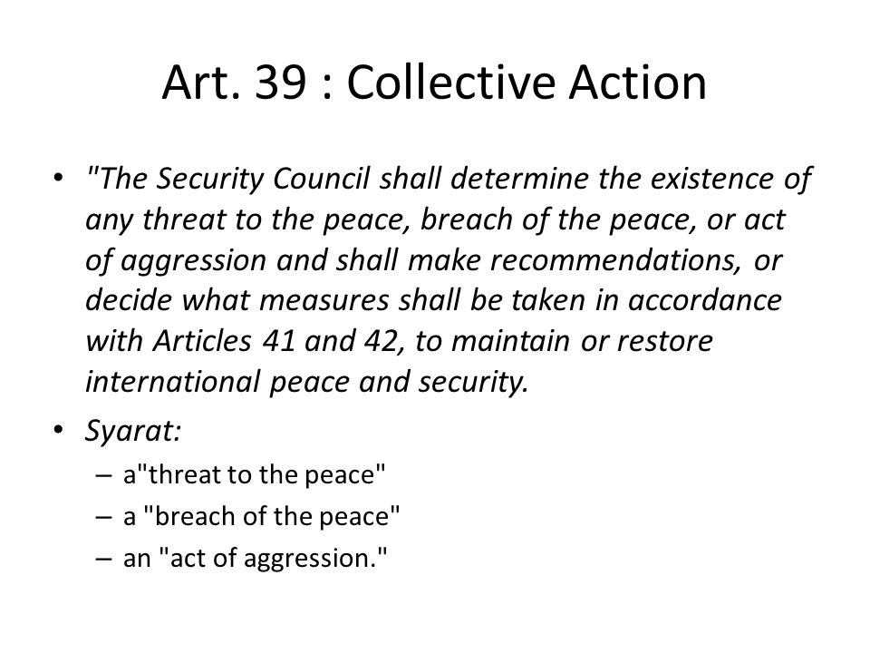 Art. 39 : Collective Action