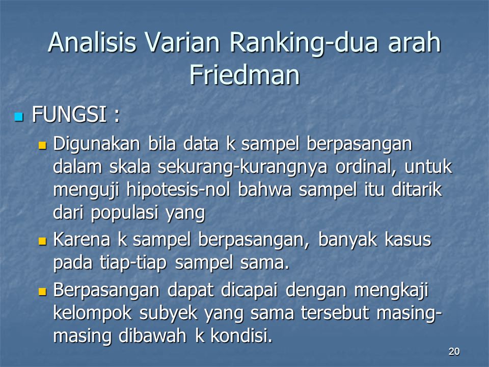 Analisis Varian Ranking-dua arah Friedman