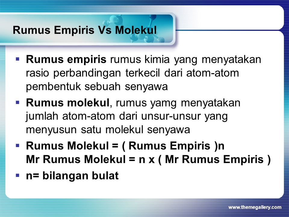 Rumus Empiris Vs Molekul