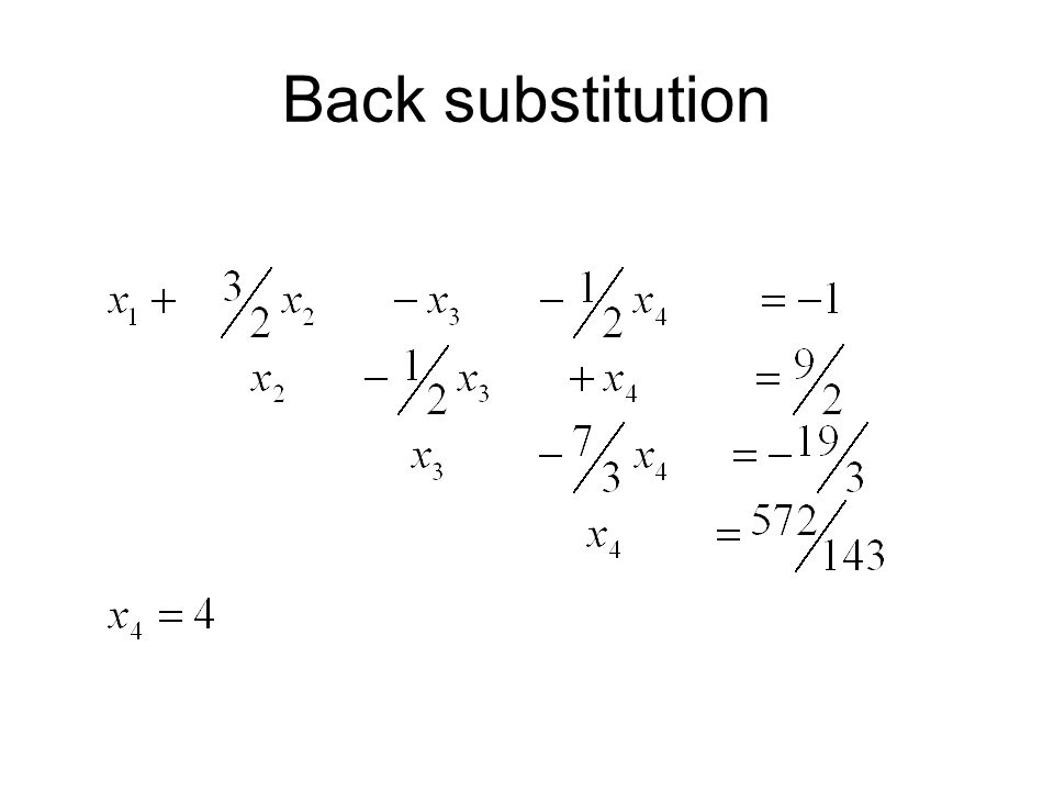 Back substitution