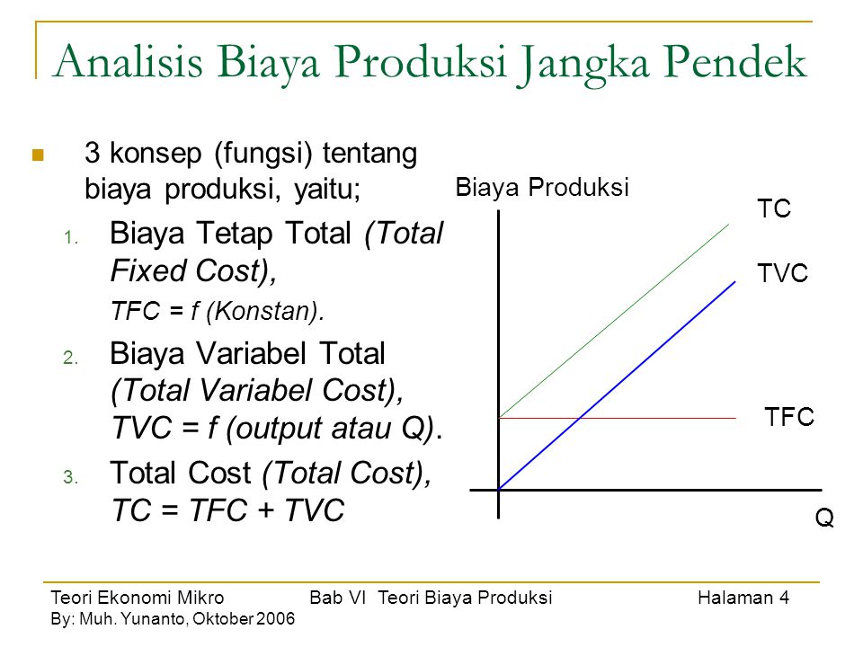 Analisis Biaya Produksi Jangka Pendek