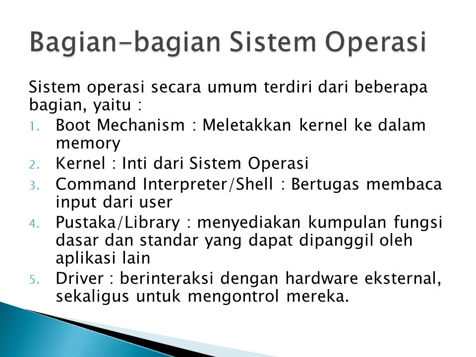 Bagian-bagian Sistem Operasi