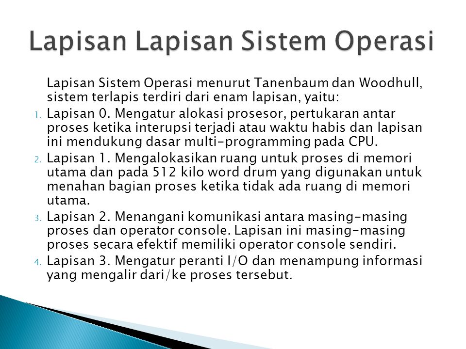 Lapisan Lapisan Sistem Operasi