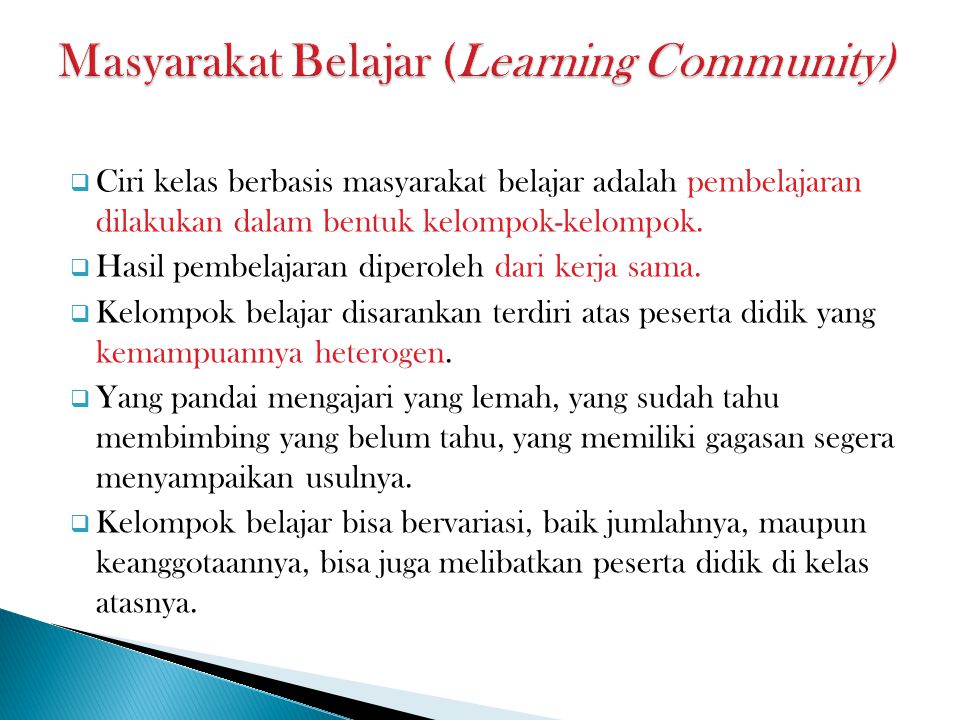 Masyarakat Belajar (Learning Community)