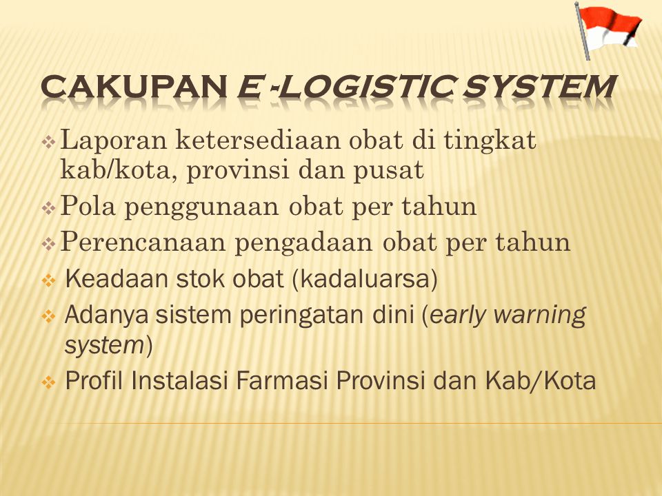 CAKUPAN E -LOGISTIC SYSTEM