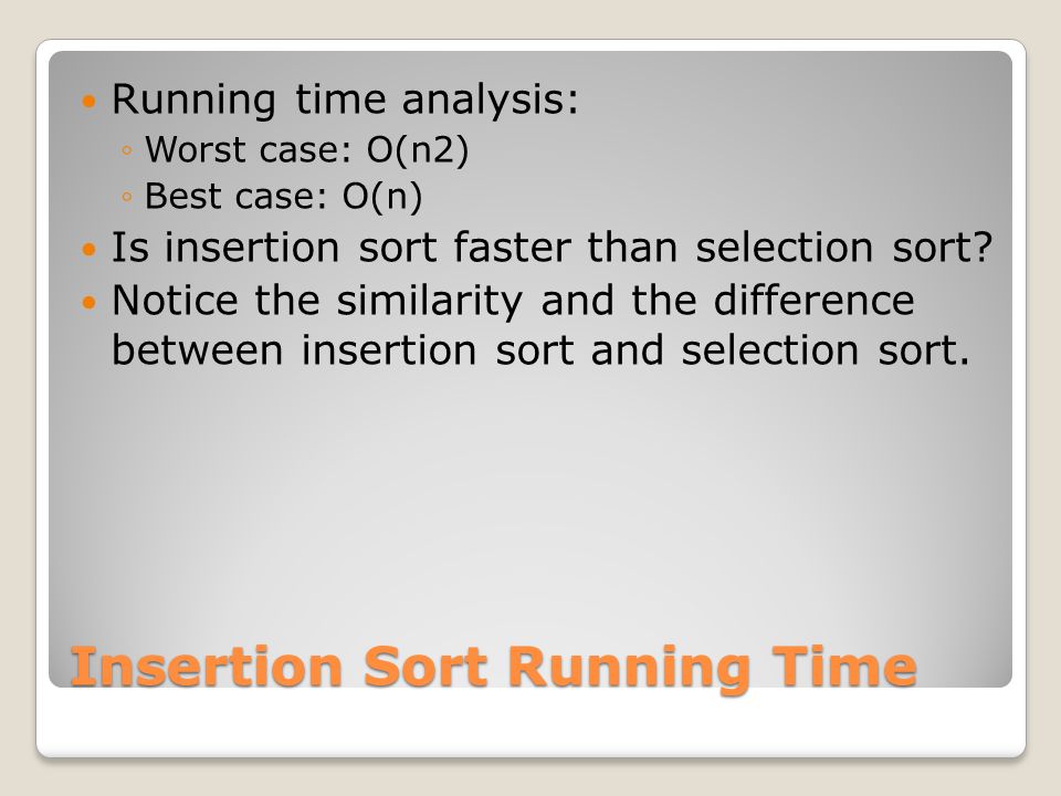 Insertion Sort Running Time