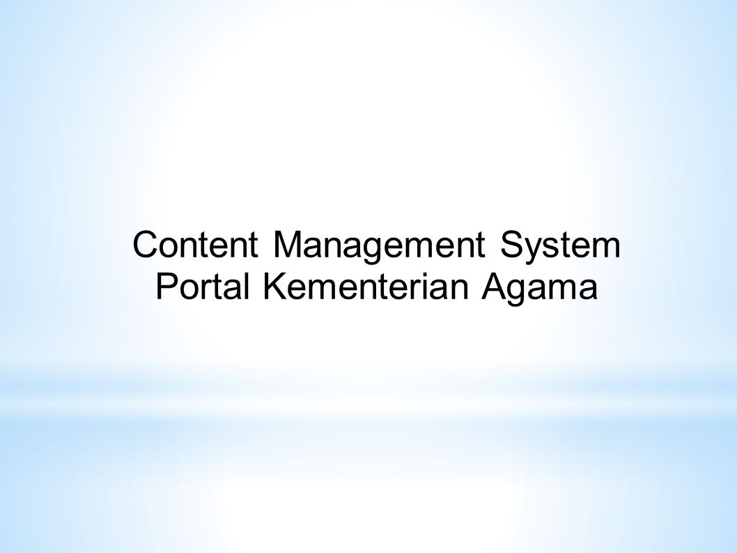 Content Management System Portal Kementerian Agama