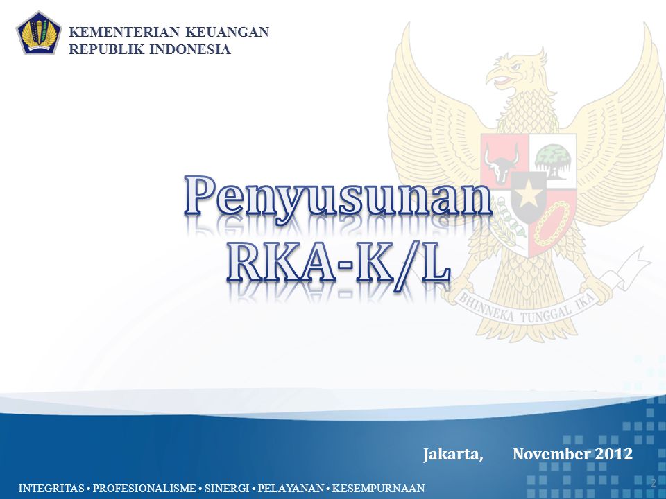 Penyusunan RKA-K/L Jakarta, November 2012